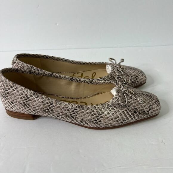 Sam Edelman Snake beige flats loafers shoes Sz 7 - Picture 3 of 10